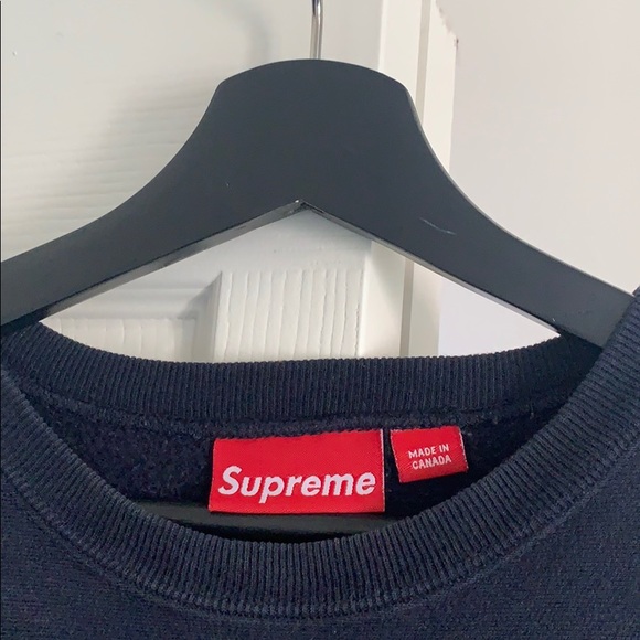 2005 supreme crewneck navy on navy